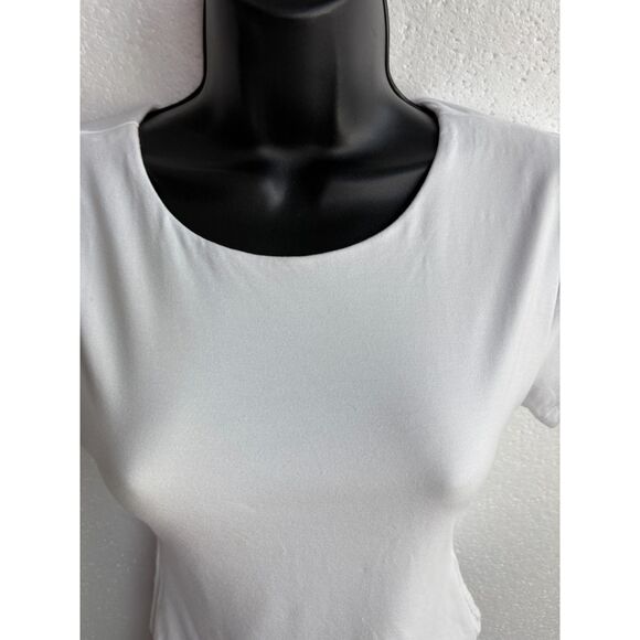 Blenca White Baby Tee Size M Crop T Shirt Top Basics Closet Staple Essential - Picture 2 of 9